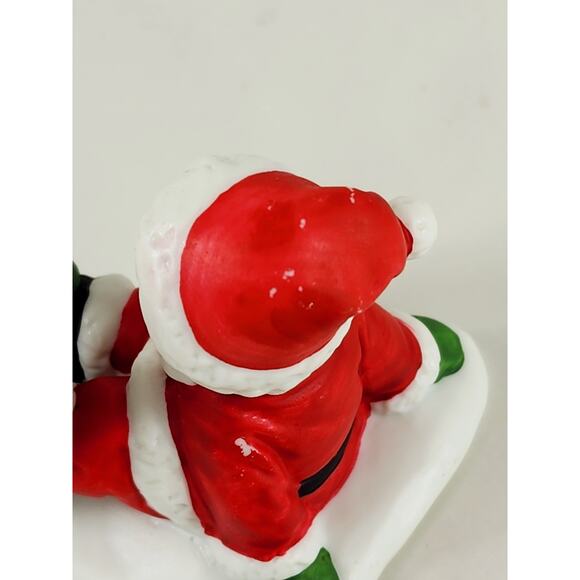 Lefton Mini Santa Figurine Christmas Holidays Home Decor 2 1/2" Porcelain 1990 - Picture 8 of 14